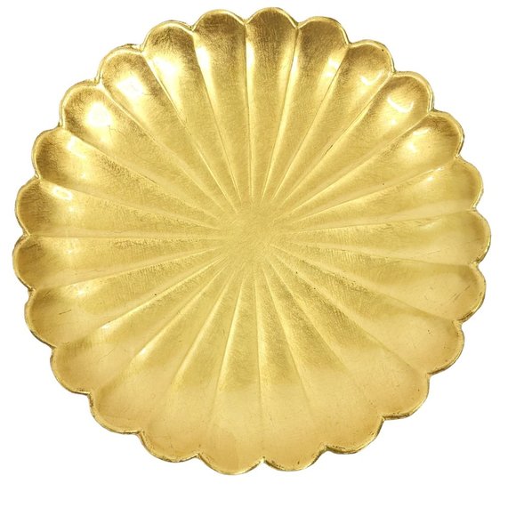 Vintage Serving Platter Tray Appetizer Dessert Plates Set Gold Flower Retro MCM - Picture 11 of 11